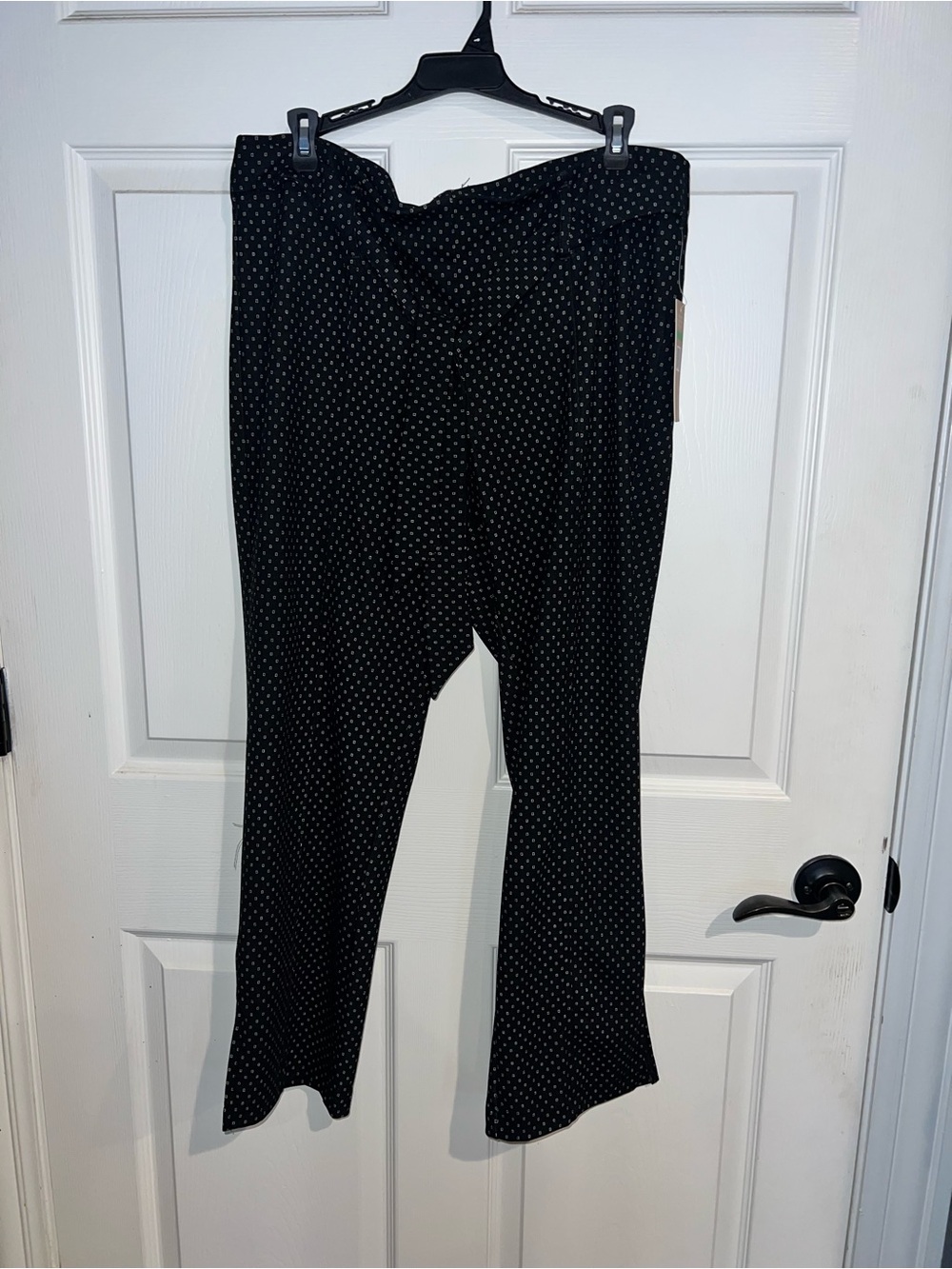 Black Polka Dot Women's Trousers - High Waist, Slim Fit